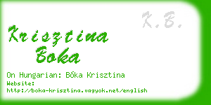 krisztina boka business card